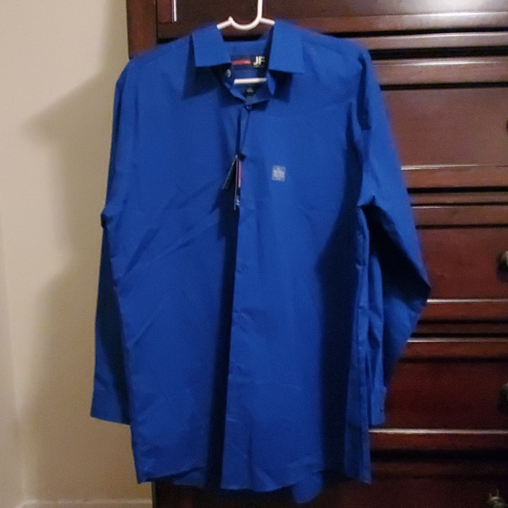 Blue button up long sleeve dress shirt